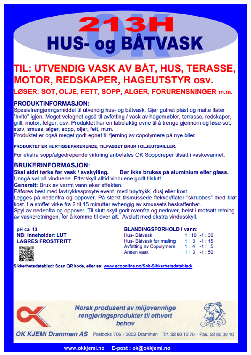 OK 213 H Hus- og Båtvask 5 ltr