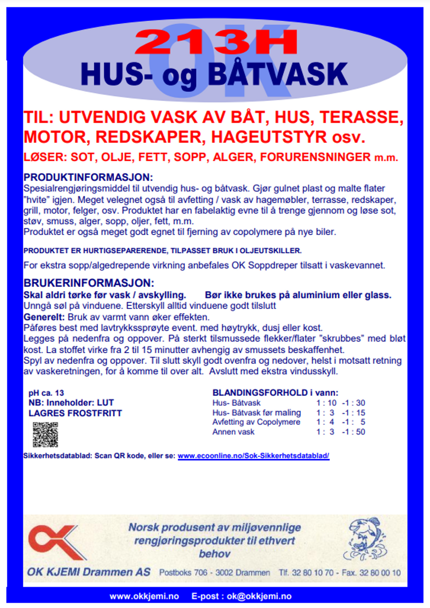 OK 213 H Hus- og Btvask 5 ltr